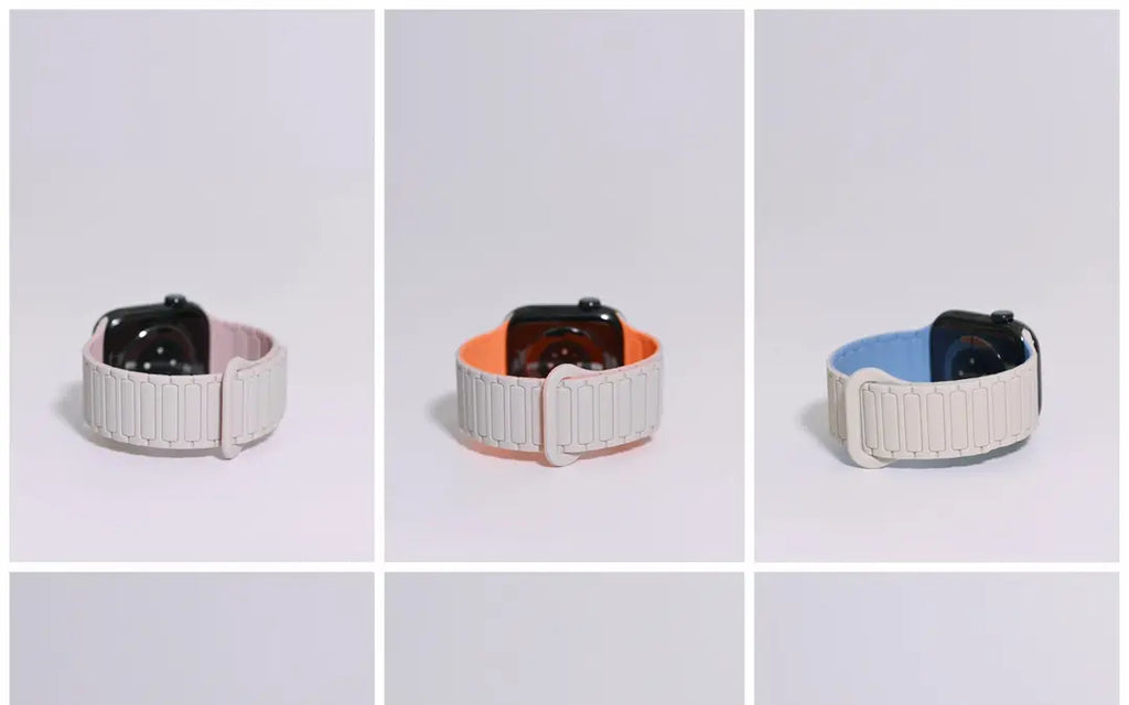二代三株磁吸硅胶iwatch表带适用于AppleWatchSe78910Ultra · blackpink 46mm（s10s11s12）苹果表盘适用 商品图 11