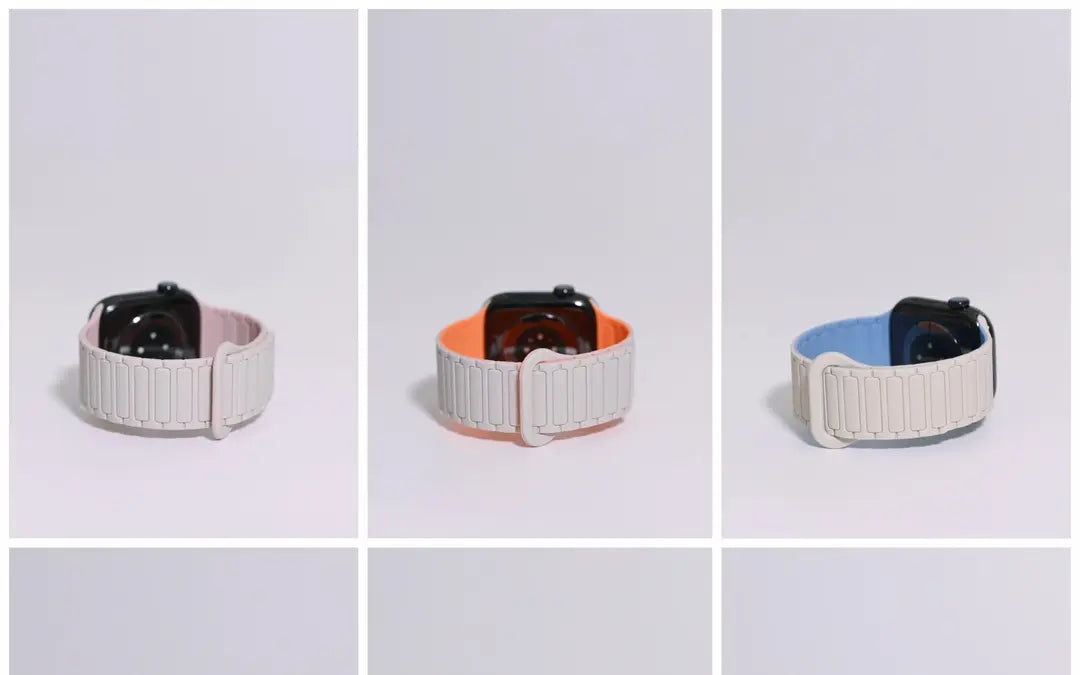 二代三株磁吸硅胶iwatch表带适用于AppleWatchSe78910Ultra · blackpink 46mm（s10s11s12）苹果表盘适用 商品图 11