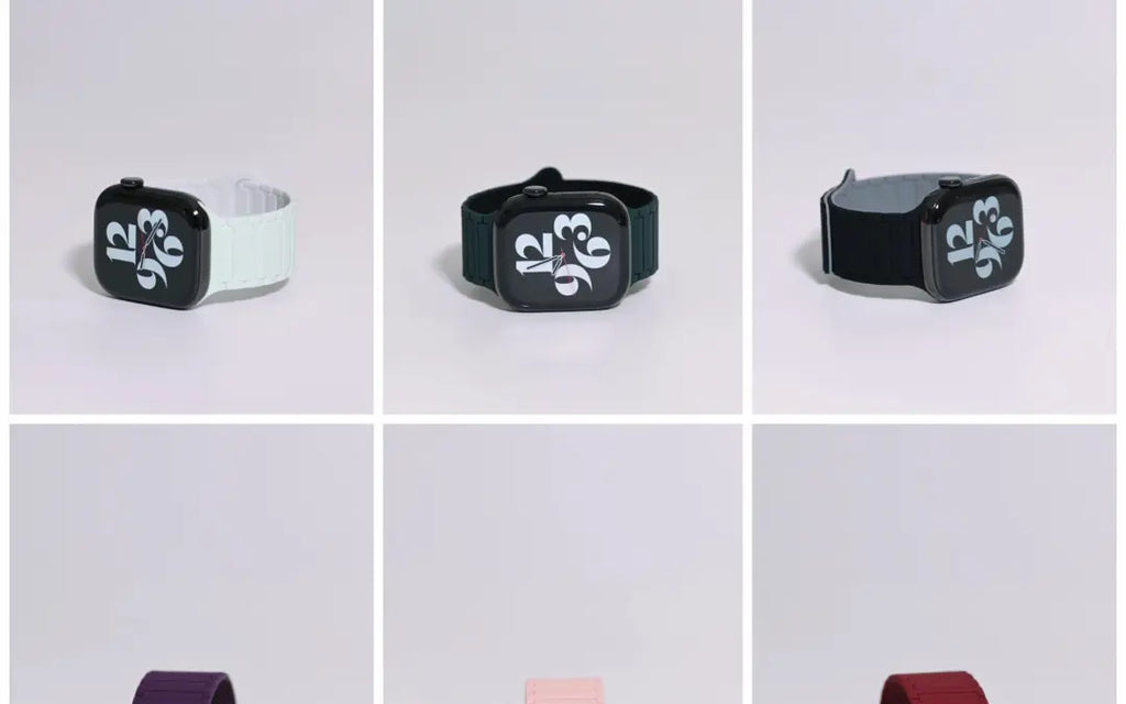 二代三株磁吸硅胶iwatch表带适用于AppleWatchSe78910Ultra · blackpink 46mm（s10s11s12）苹果表盘适用 商品图 12