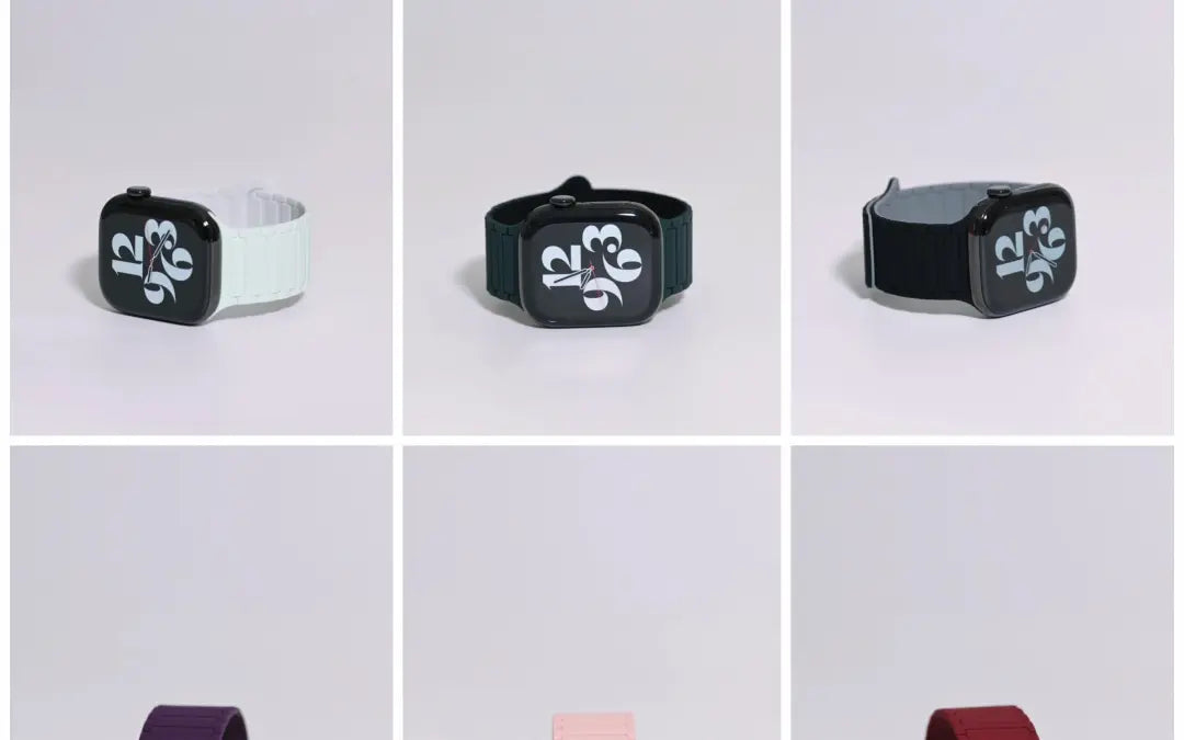 二代三株磁吸硅胶iwatch表带适用于AppleWatchSe78910Ultra · blackpink 46mm（s10s11s12）苹果表盘适用 商品图 12