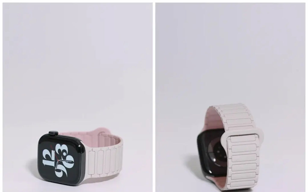 二代三株磁吸硅胶iwatch表带适用于AppleWatchSe78910Ultra · blackpink 46mm（s10s11s12）苹果表盘适用 商品图 17