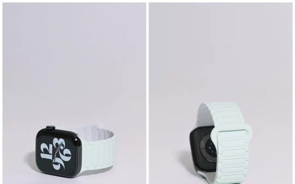 二代三株磁吸硅胶iwatch表带适用于AppleWatchSe78910Ultra · blackpink 46mm（s10s11s12）苹果表盘适用 商品图 20