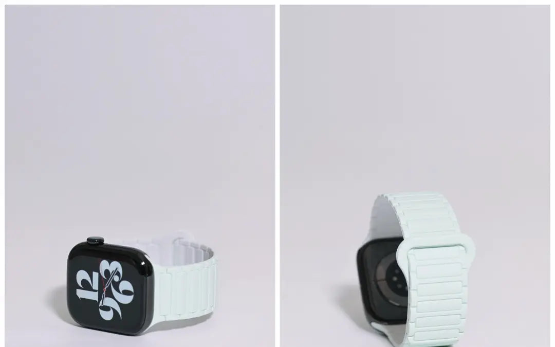 二代三株磁吸硅胶iwatch表带适用于AppleWatchSe78910Ultra · blackpink 46mm（s10s11s12）苹果表盘适用 商品图 20