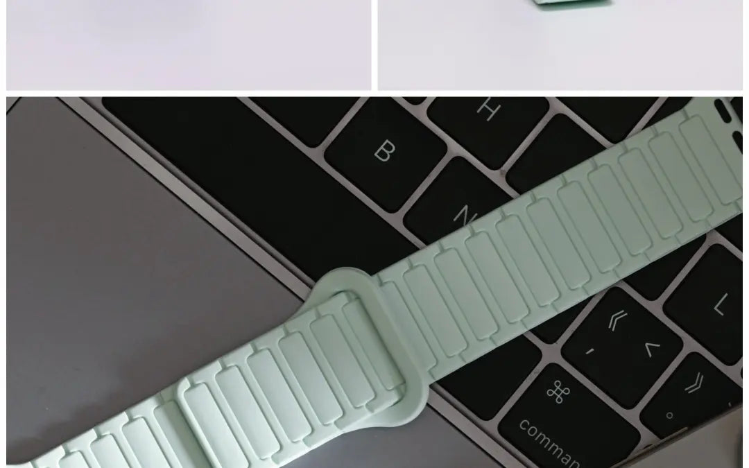 二代三株磁吸硅胶iwatch表带适用于AppleWatchSe78910Ultra · blackpink 46mm（s10s11s12）苹果表盘适用 商品图 21
