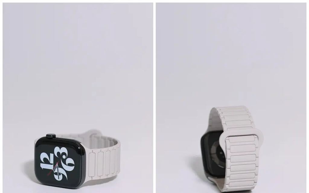 二代三株磁吸硅胶iwatch表带适用于AppleWatchSe78910Ultra · blackpink 46mm（s10s11s12）苹果表盘适用 商品图 23