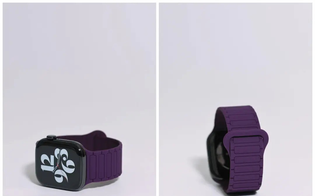 二代三株磁吸硅胶iwatch表带适用于AppleWatchSe78910Ultra · blackpink 46mm（s10s11s12）苹果表盘适用 商品图 26