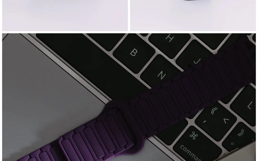 二代三株磁吸硅胶iwatch表带适用于AppleWatchSe78910Ultra · blackpink 46mm（s10s11s12）苹果表盘适用 商品图 27