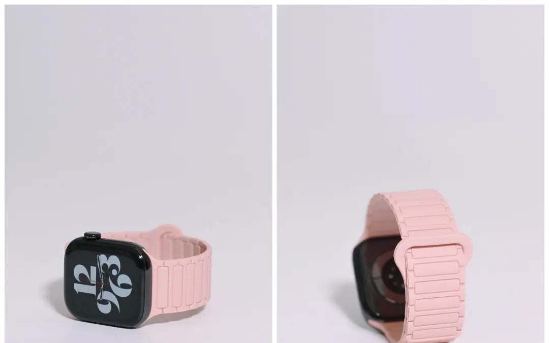 二代三株磁吸硅胶iwatch表带适用于AppleWatchSe78910Ultra · blackpink 46mm（s10s11s12）苹果表盘适用 商品图 29