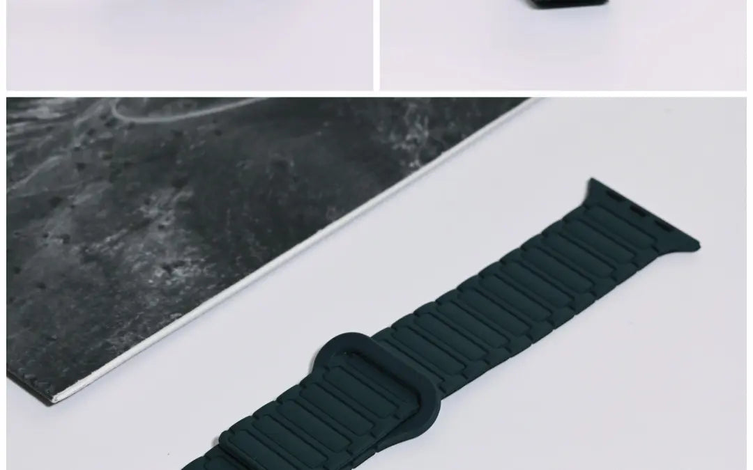 二代三株磁吸硅胶iwatch表带适用于AppleWatchSe78910Ultra · blackpink 46mm（s10s11s12）苹果表盘适用 商品图 33