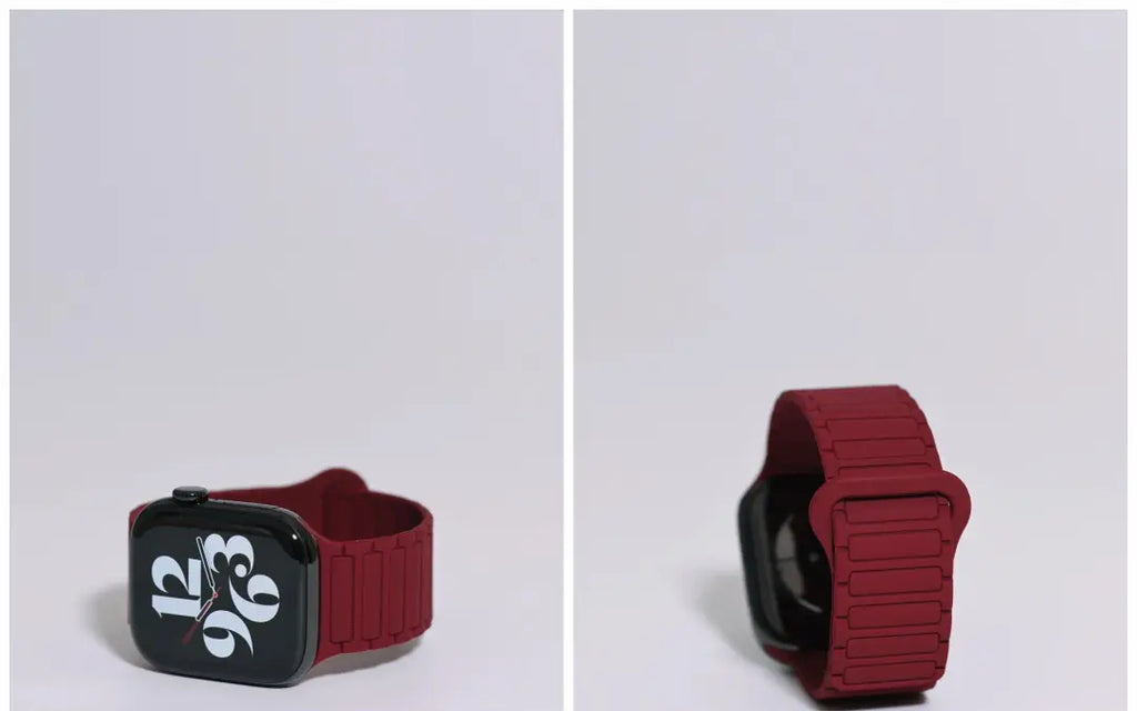 二代三株磁吸硅胶iwatch表带适用于AppleWatchSe78910Ultra · blackpink 46mm（s10s11s12）苹果表盘适用 商品图 35