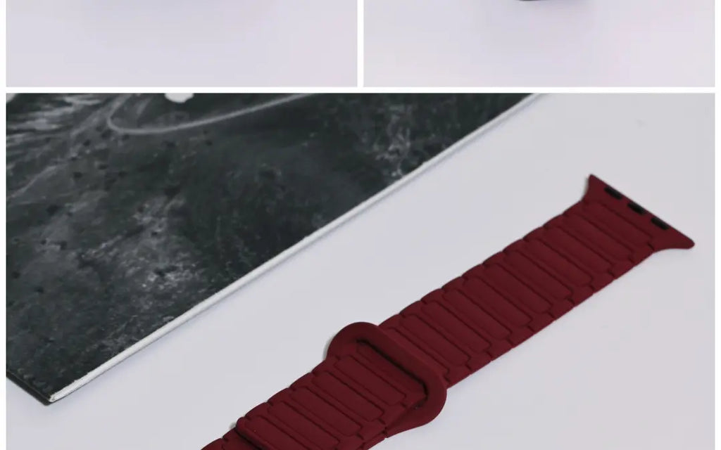 二代三株磁吸硅胶iwatch表带适用于AppleWatchSe78910Ultra · blackpink 46mm（s10s11s12）苹果表盘适用 商品图 36