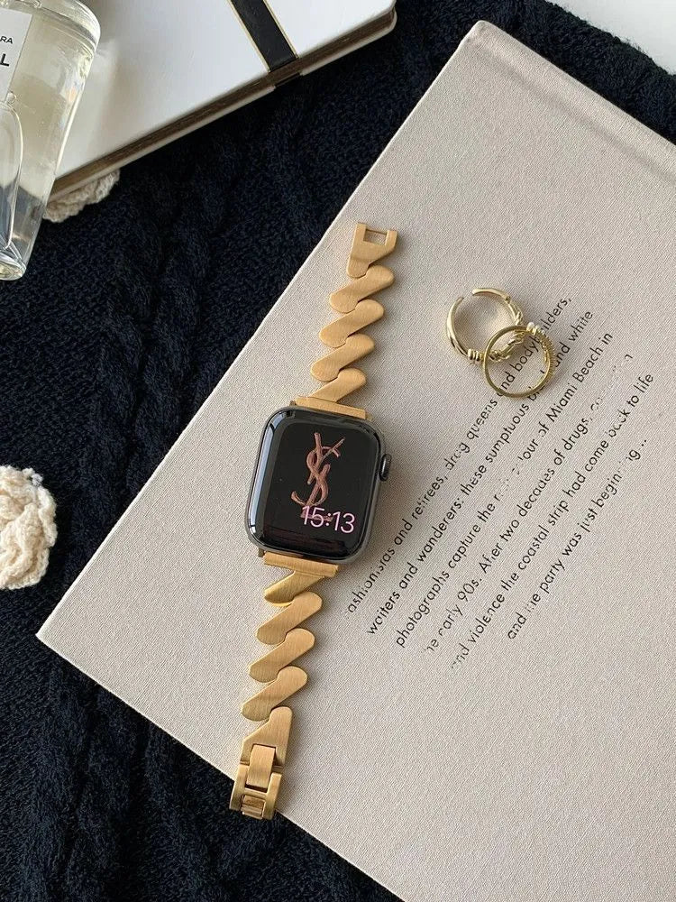 Stainless steel Z-wave Apple Watch band