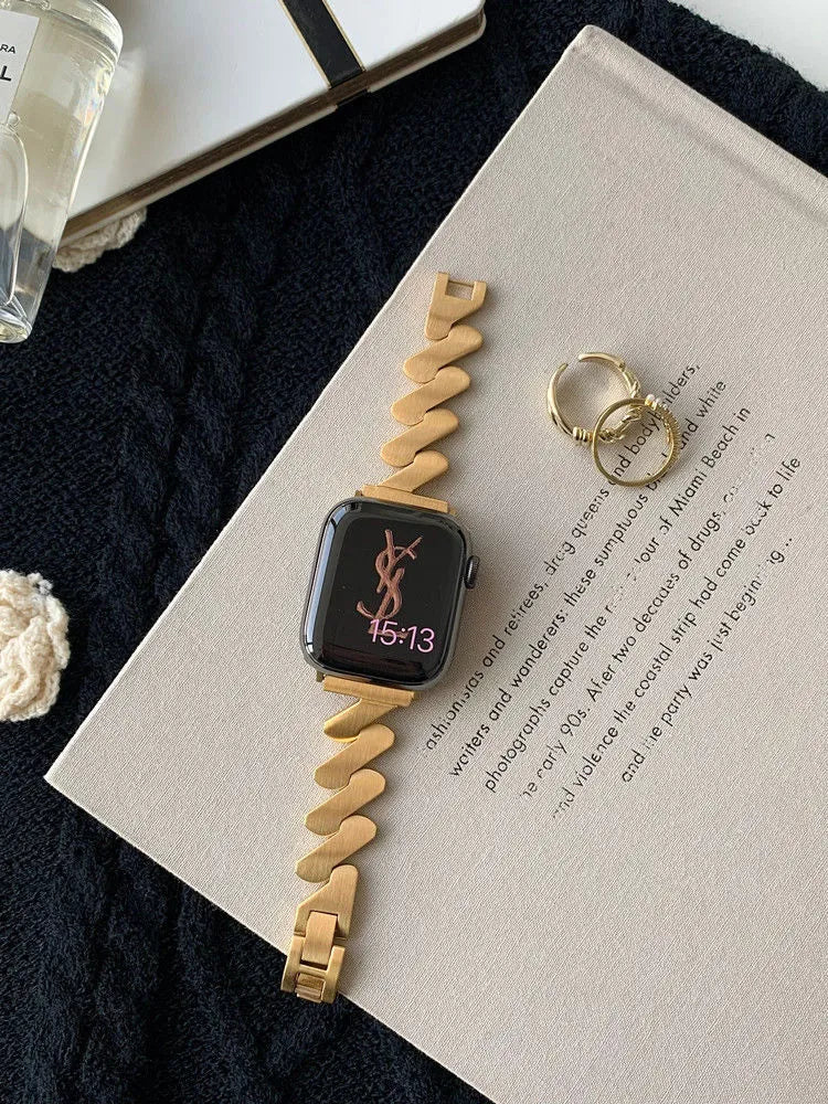Stainless steel Z-wave Apple Watch band