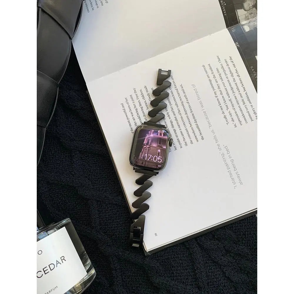 Stainless steel Z-wave Apple Watch band