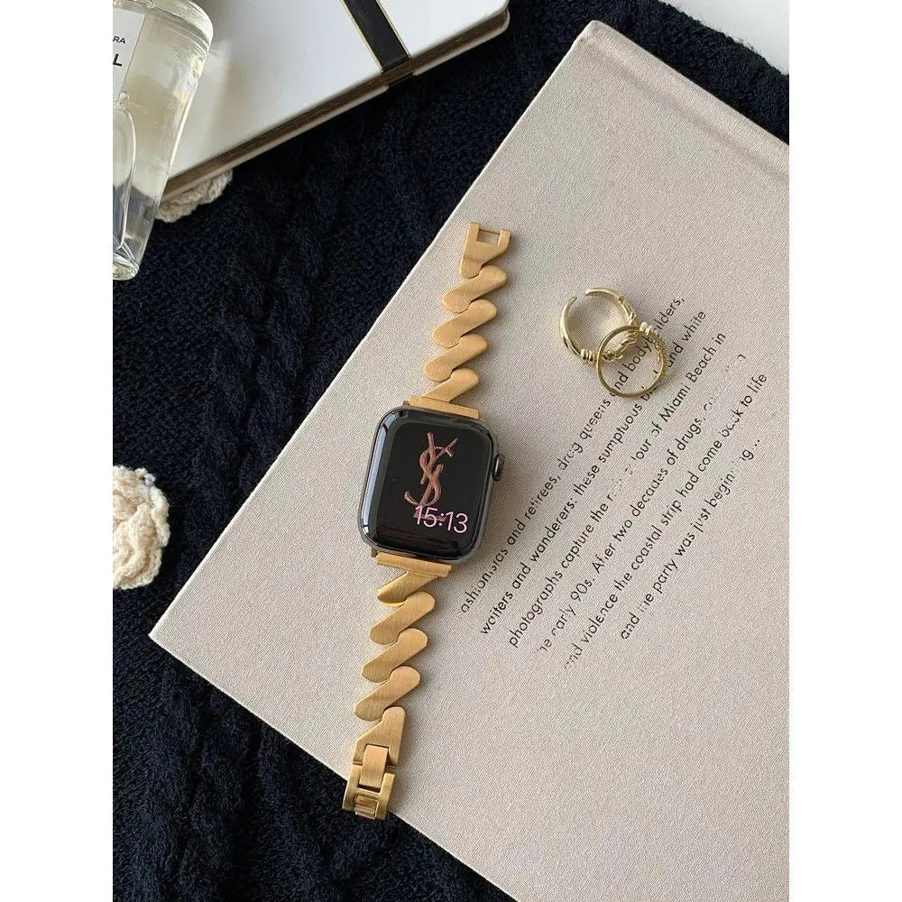 Stainless steel Z-wave Apple Watch band