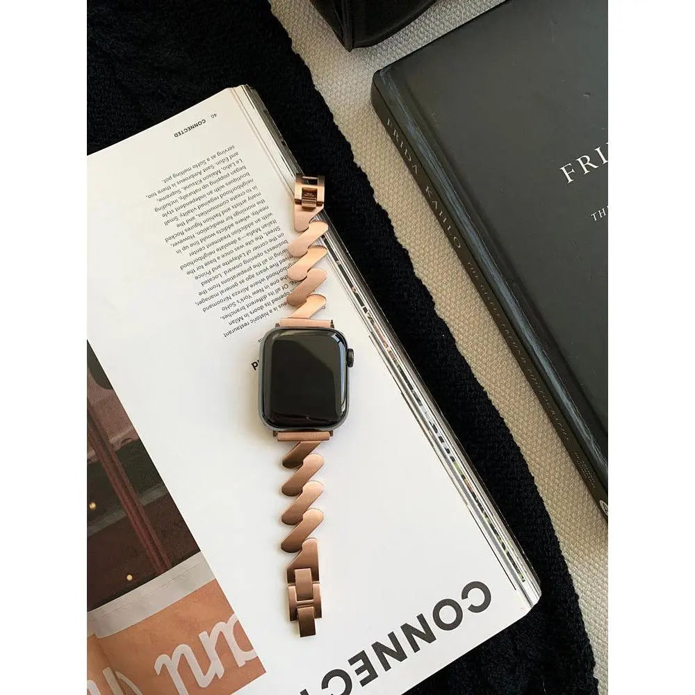 Stainless steel Z-wave Apple Watch band