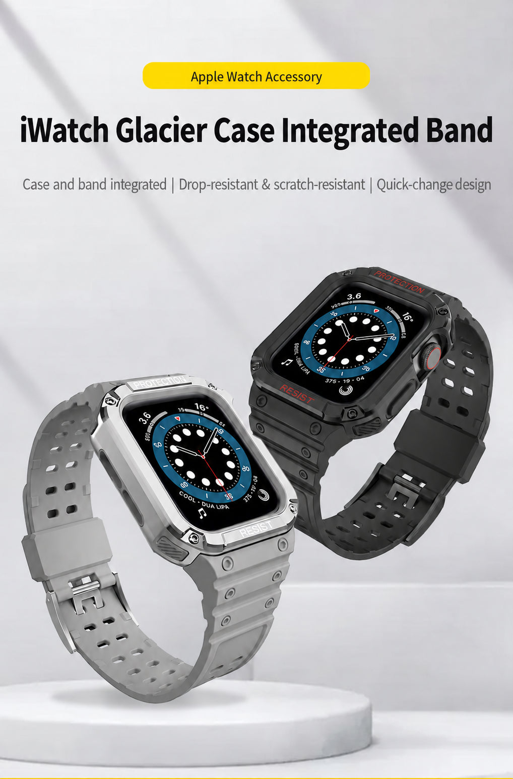 Integrated Glacier-Style Women's Band for Apple Watch Series 9/8/7/6/5, detail 3
