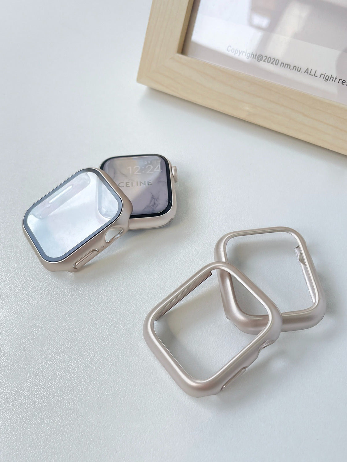 Starlight Integrated PC Case and Screen Protector with Single Rhinestone Row for Apple Watch Series 10/9/8/7/6/5/4/3/2 and SE, detail view 4