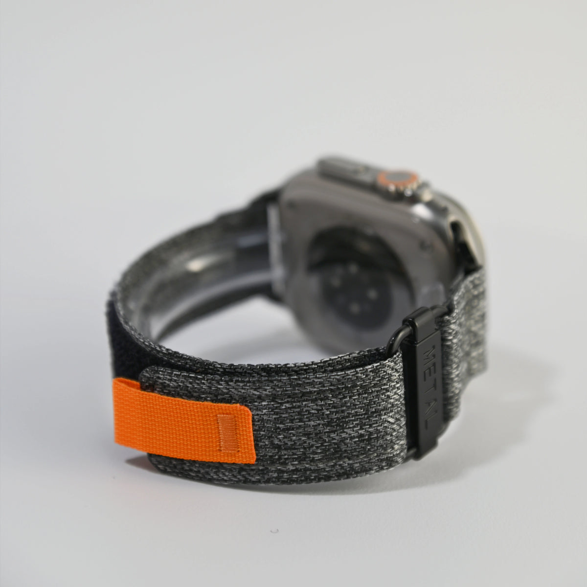 Denim Gray color variant of canvas trail loop Apple Watch band