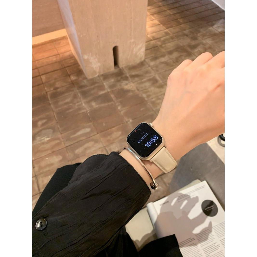 Adjustable Double-D Butterfly-Clasp Vintage Genuine Leather Band for Apple Watch Series 10/9/8/7/6/5 and SE, main view 4