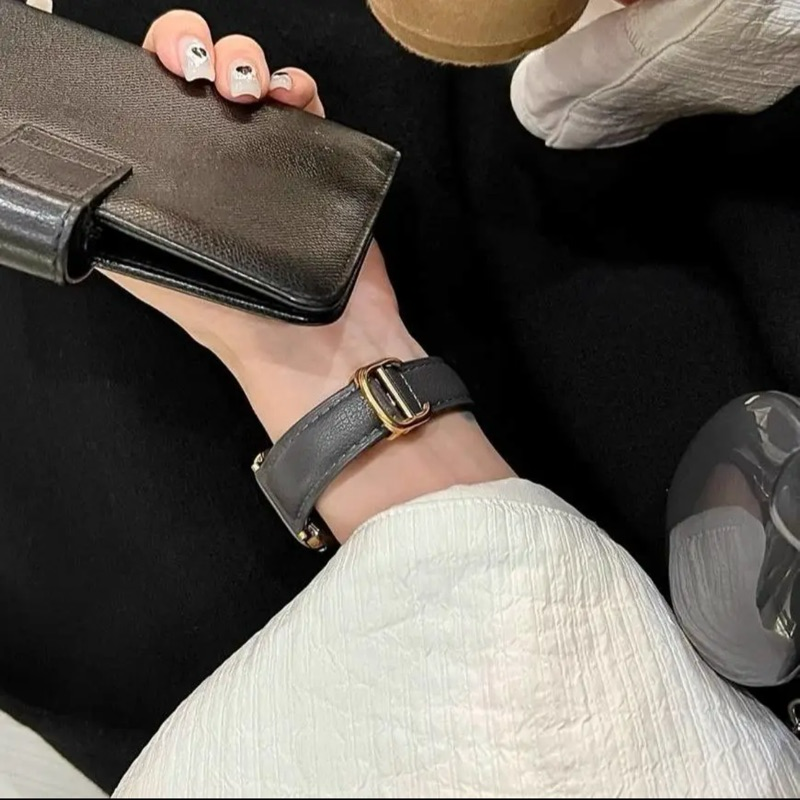 Adjustable Double-D Butterfly-Clasp Vintage Genuine Leather Band for Apple Watch Series 10/9/8/7/6/5 and SE, sku view 17