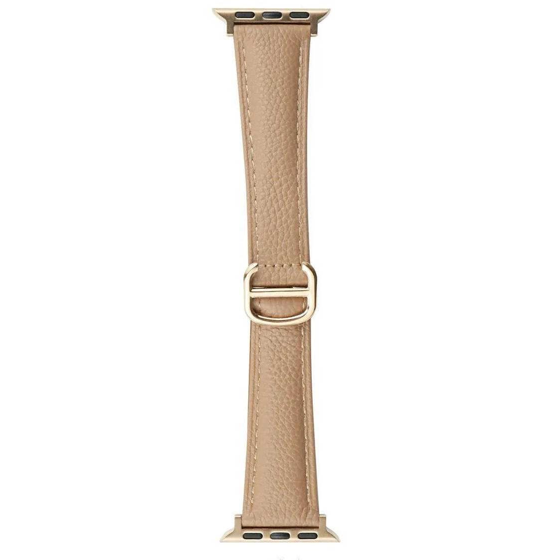 Adjustable Double-D Butterfly-Clasp Vintage Genuine Leather Band for Apple Watch Series 10/9/8/7/6/5 and SE, sku view 26