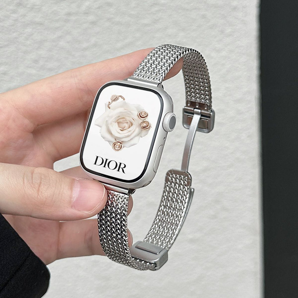 Slim Wheat-Link Magnetic-Clasp Metal Band for Apple Watch Series 10/9/8/7/6/5/4/3/2/1 and SE, main view 4