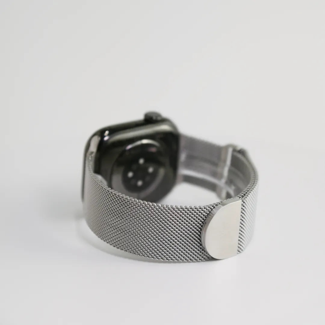 SpiritBand Round-Buckle Milanese Magnetic Loop Band for Apple Watch and iWatch, Silver