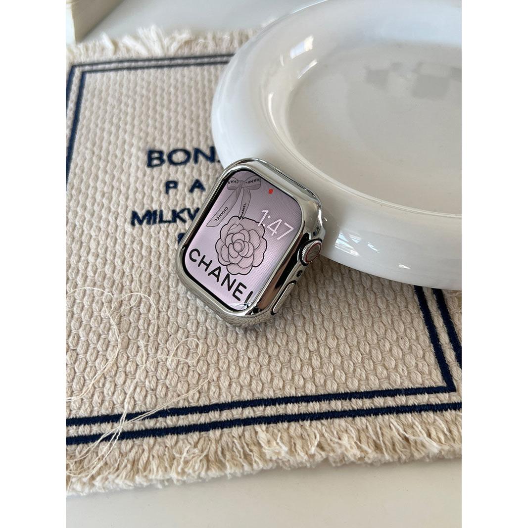 Electroplated Half-Cover PC Hard Protective Case for Apple Watch Series 11/10/9/8/7/6/5 and SE, main view 2