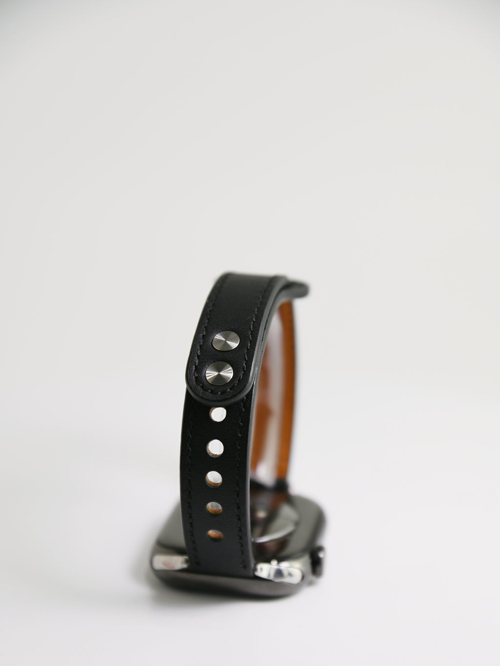 Double-Stud Slim-Waist Genuine Leather iWatch Band for Apple Watch Series 6/7/9/10/12 and SE, main view 9