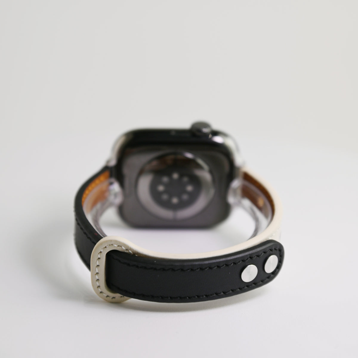 Double-Stud Slim-Waist Genuine Leather iWatch Band for Apple Watch Series 6/7/9/10/12 and SE, sku view 7
