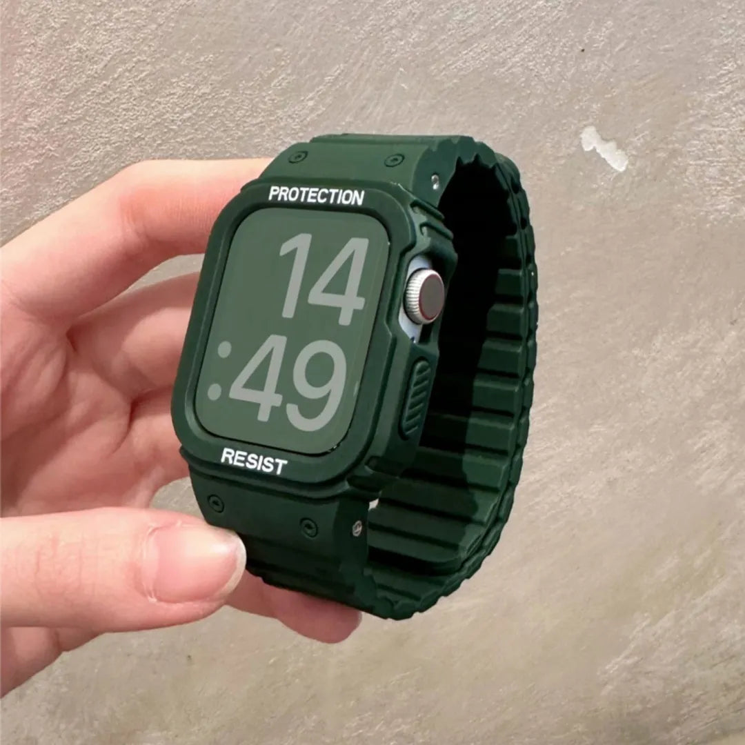 Unisex Integrated Magnetic Band for Apple Watch Series 10/9/8/7/6/5/4 and SE - Army Green