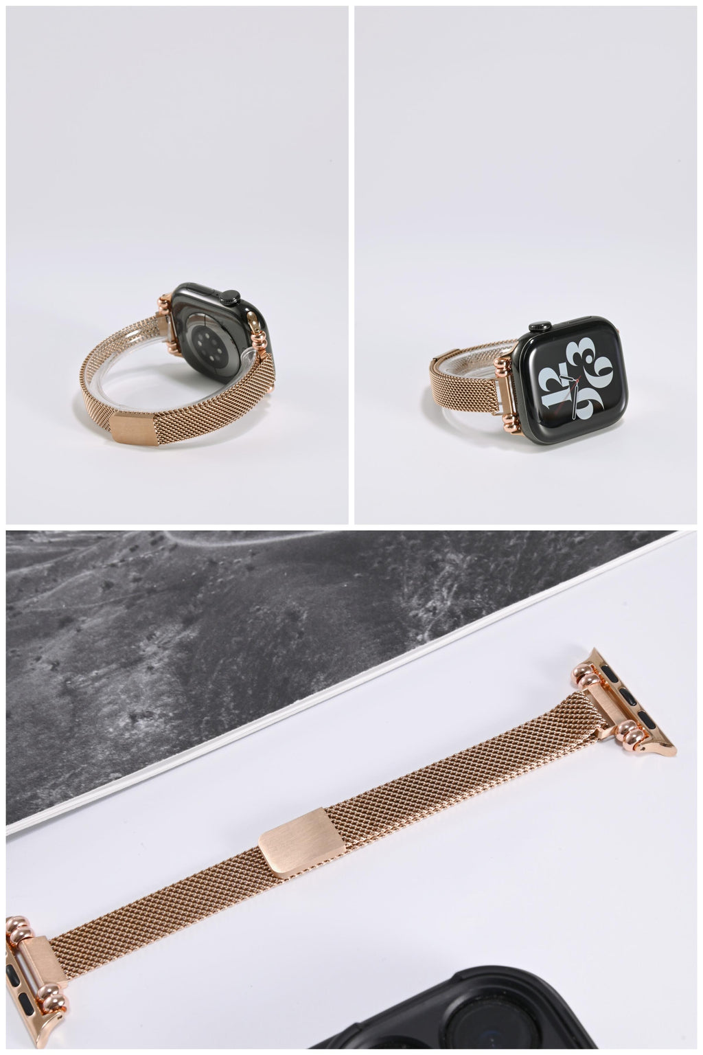 Sparkling Bead-Ring Milanese iWatch Band for Apple Watch SE and Series 6/7/8/9/10, detail view 2
