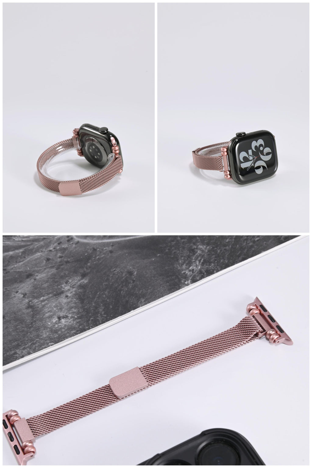 Sparkling Bead-Ring Milanese iWatch Band for Apple Watch SE and Series 6/7/8/9/10, detail view 3
