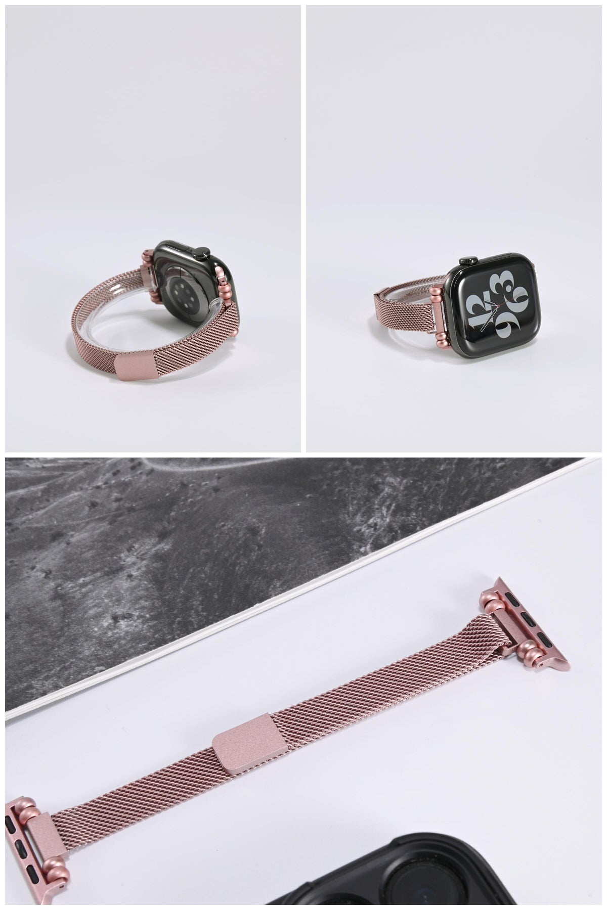 Sparkling Bead-Ring Milanese iWatch Band for Apple Watch SE and Series 6/7/8/9/10, detail view 3