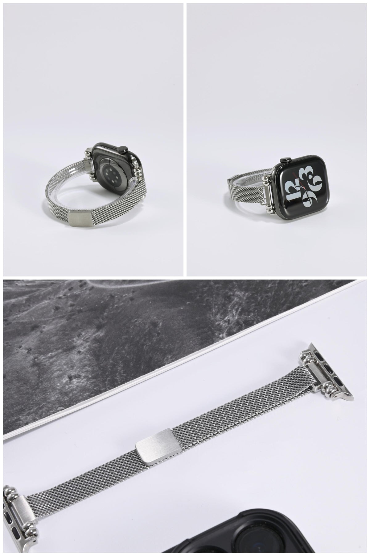 Sparkling Bead-Ring Milanese iWatch Band for Apple Watch SE and Series 6/7/8/9/10, detail view 4