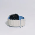 Second-Generation Triple-Stud Magnetic Silicone Band for Apple Watch SE, Series 7–10 and Ultra, Antique White / Mist Blue