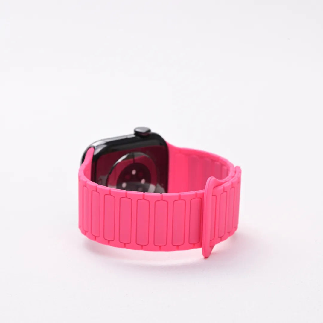 Second-Generation Triple-Stud Magnetic Silicone Band for Apple Watch SE, Series 7–10 and Ultra, Joy Red