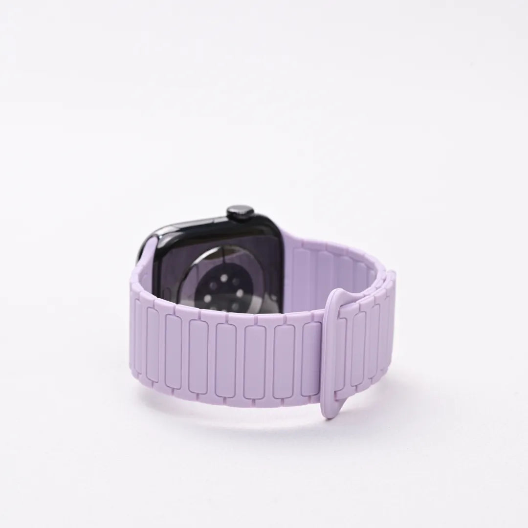 Second-Generation Triple-Stud Magnetic Silicone Band for Apple Watch SE, Series 7–10 and Ultra, Luminous Purple