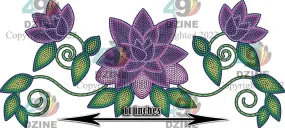 11-inch Floral Transfer - Beaded Florals Wild