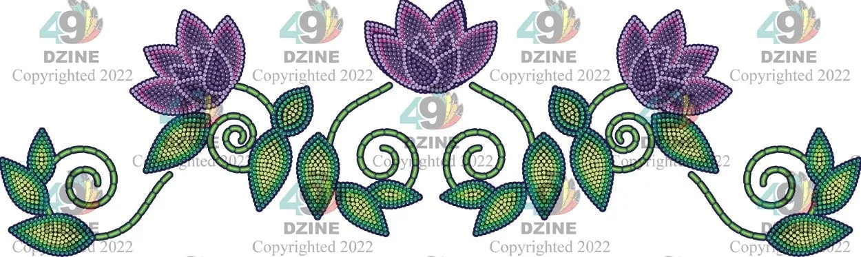 11-inch Floral Transfer - Beaded Florals Wild