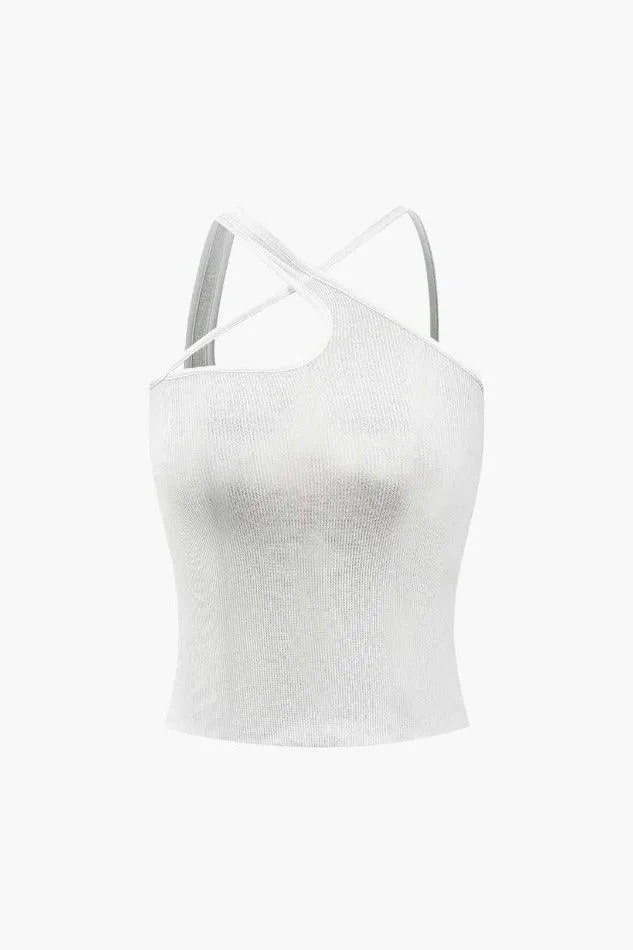 Asymmetric Rib Knit Tank Top