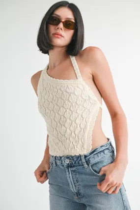 ASYMMETRICAL SHOULDER TOP WITH BACK TIE