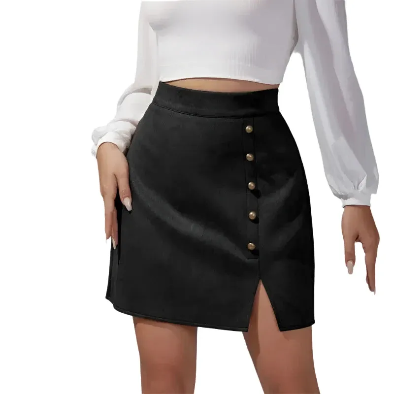 Beaded Mini Skirt with Slit