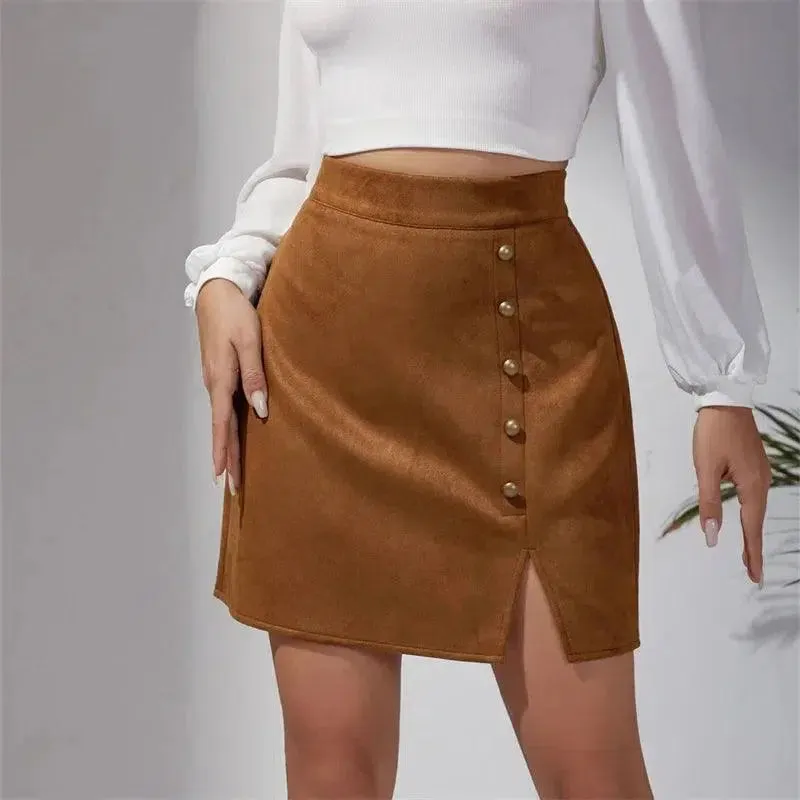 Beaded Mini Skirt with Slit