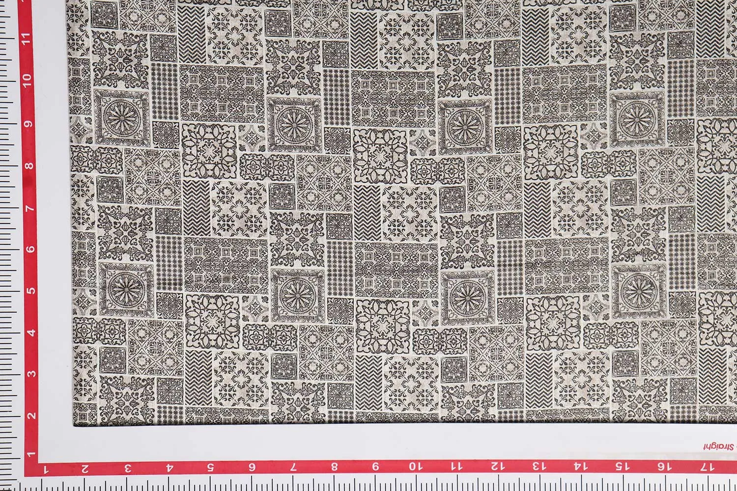 Black & White Traditional Printed Cotton Satin Fabric