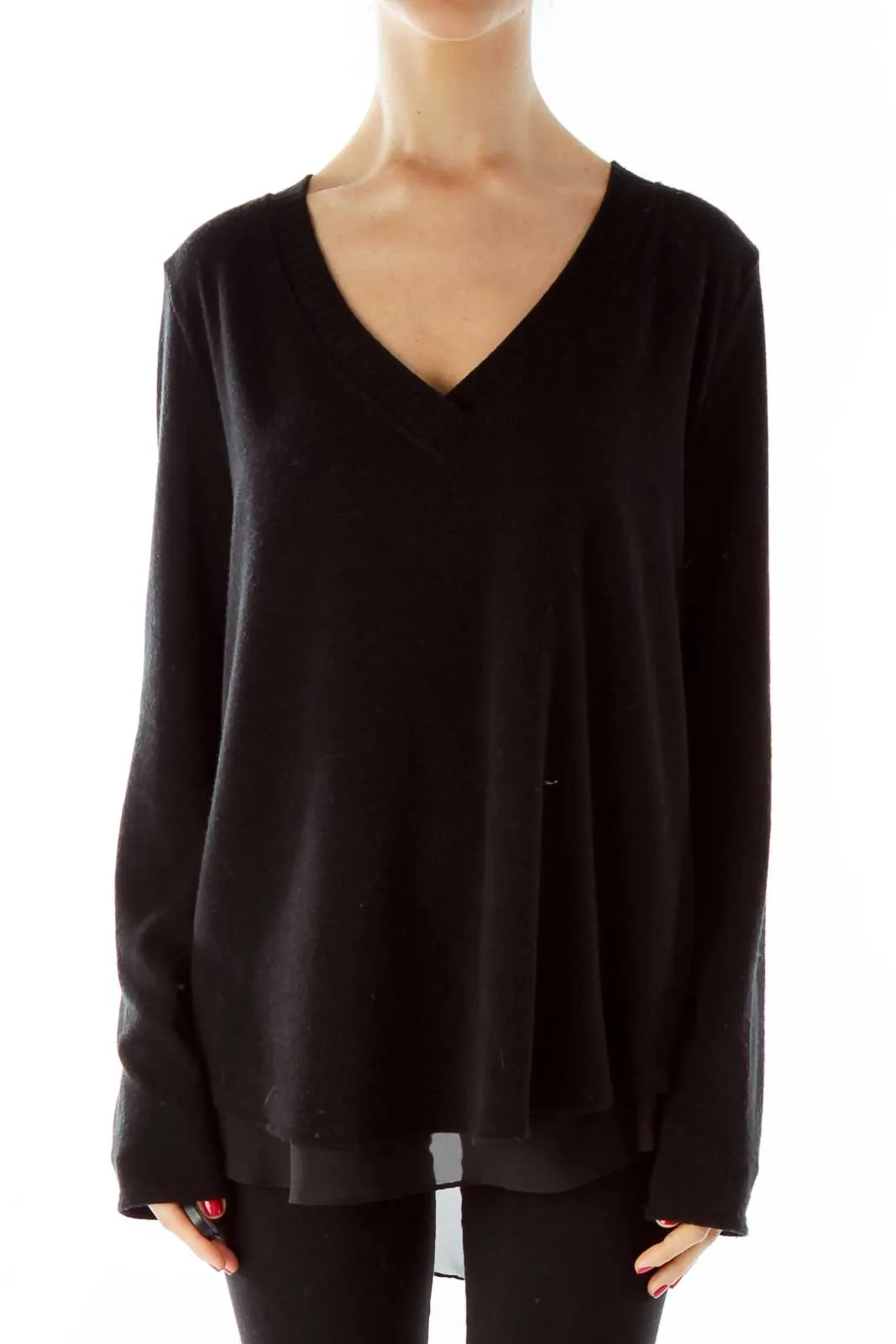 Black Knit with Sheer Lining