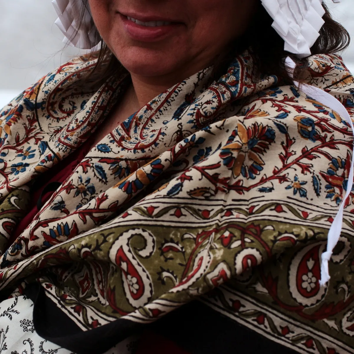 Block Printed Kerchief - Black Border