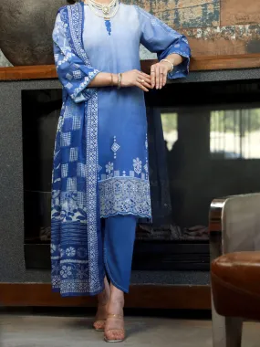 Blue Jacquard 3 Piece Stitched - ALP-3PS-1390