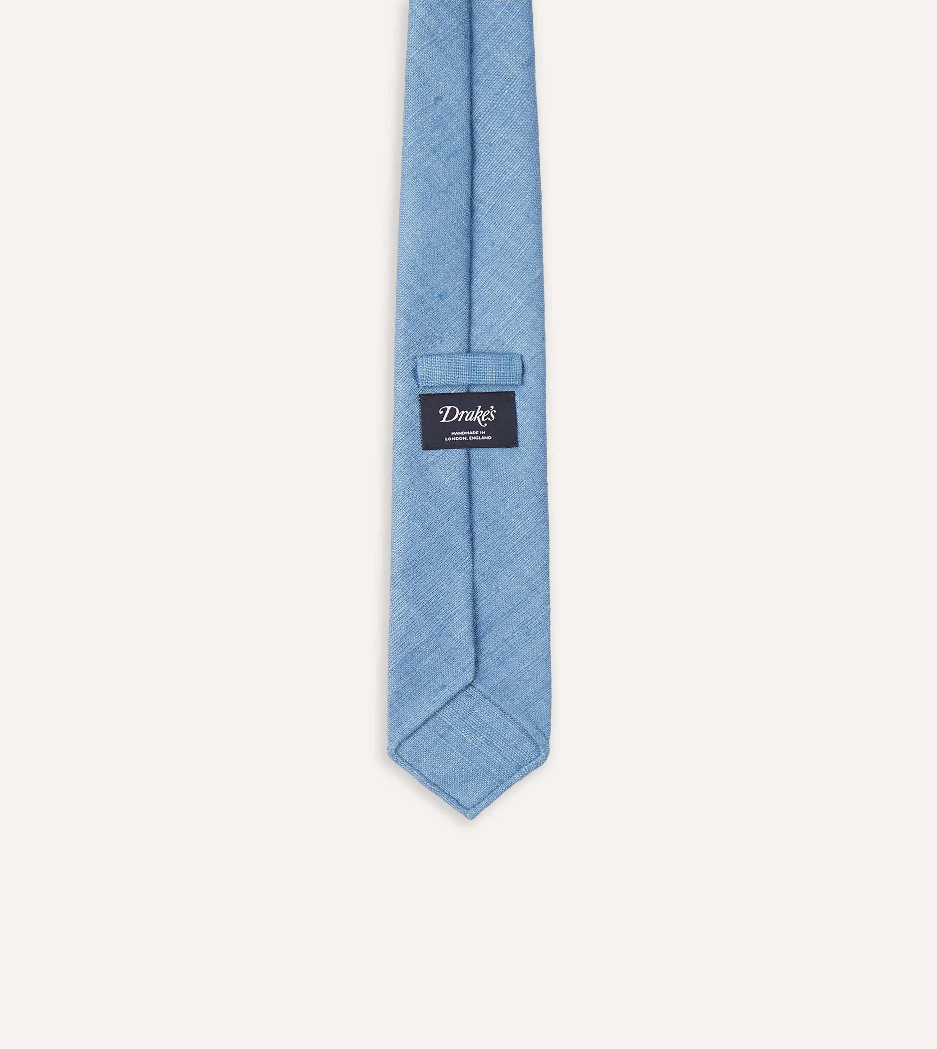 Blue Tussah Hand Rolled Silk Tie